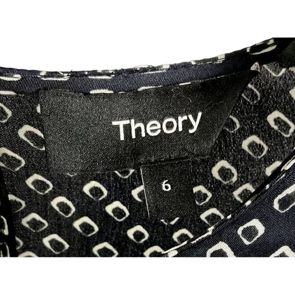 Theory Mini Lucillia Silk Dress, Size 6, Navy/White Print, Elegant Style #NWT - Picture 12 of 15